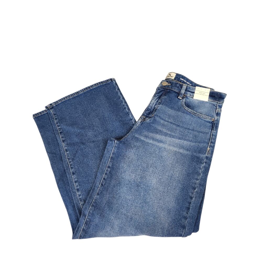 NWT Jordache high rise wide leg blue jeans womens sz 10 medium enzyme